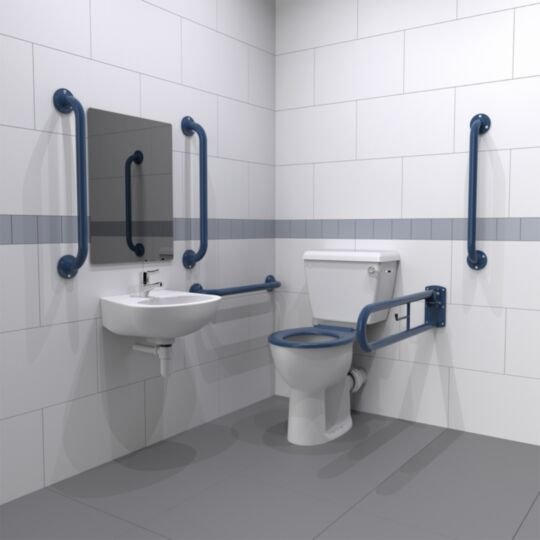 Tucker French Dark Blue DM200K Close Coupled Pack 1 Tap Hole Basin