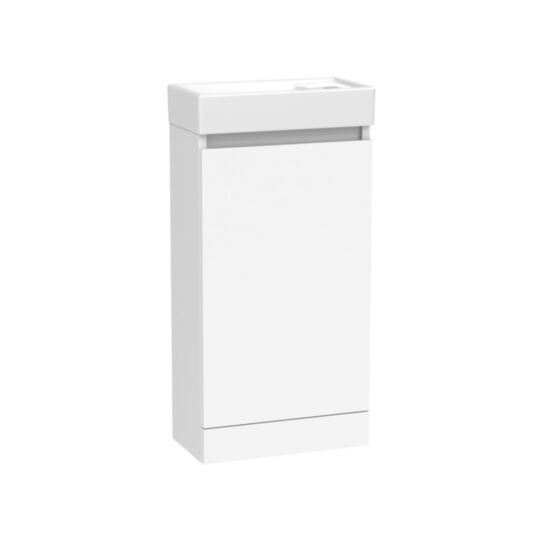 Tucker French Chiltern 400mm Floor Standing Single Door Cloakroom Basin Unit Matt White
