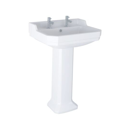 Tucker French Kingston 580mm Pedestal Basin Two Taphole