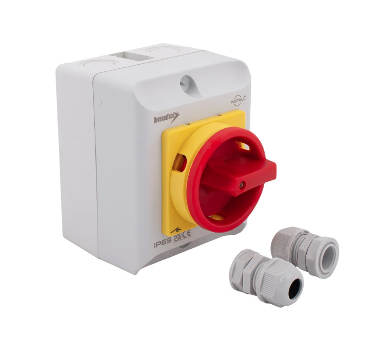 Arctic Hayes Isolator Switch - 4 Pole - 20A Small Inc. Cable Glands X 2