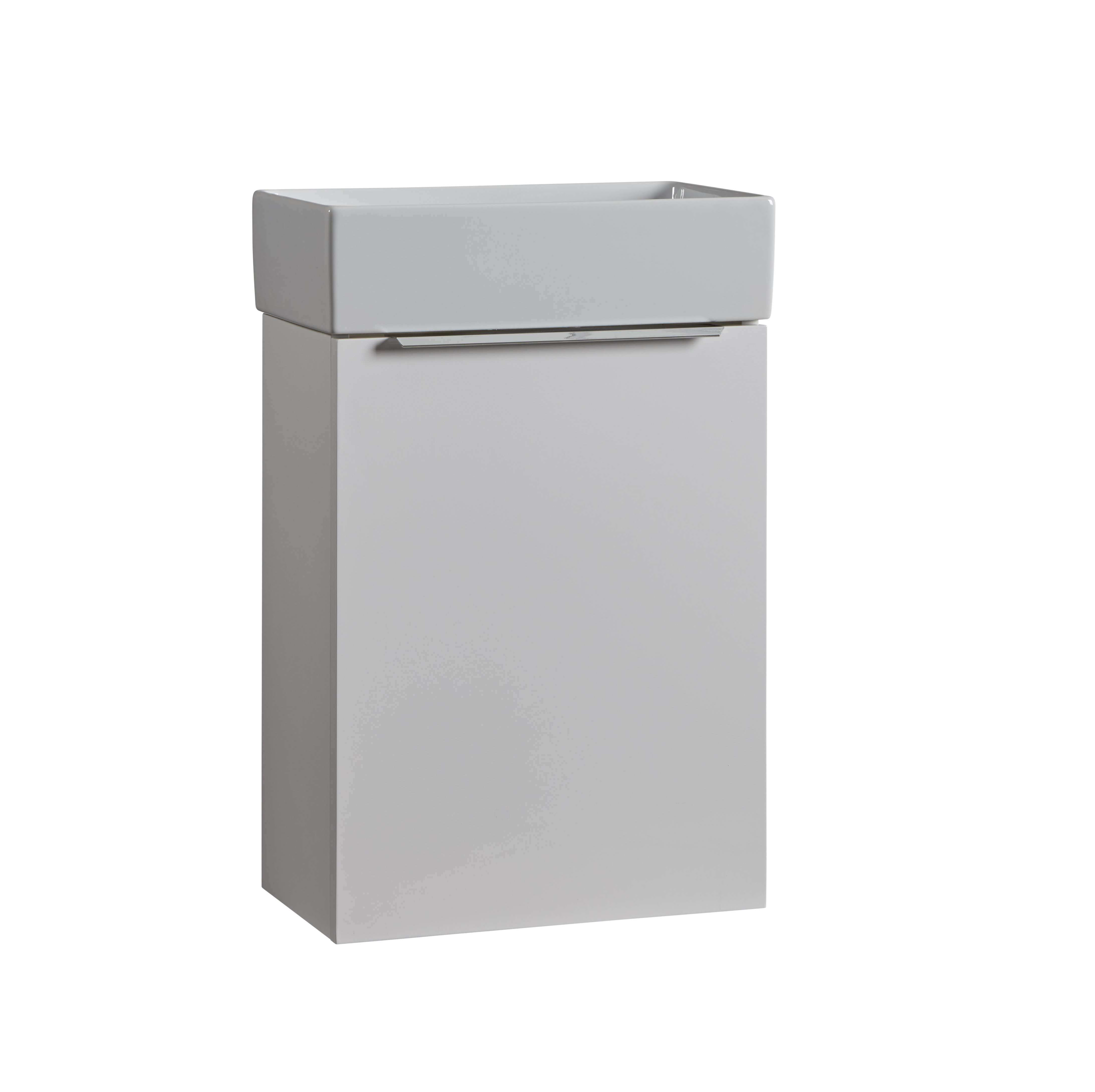 Tucker French Amersham 400mm Wall Mounted Single Door Cloakroom Basin Unit Gloss White
