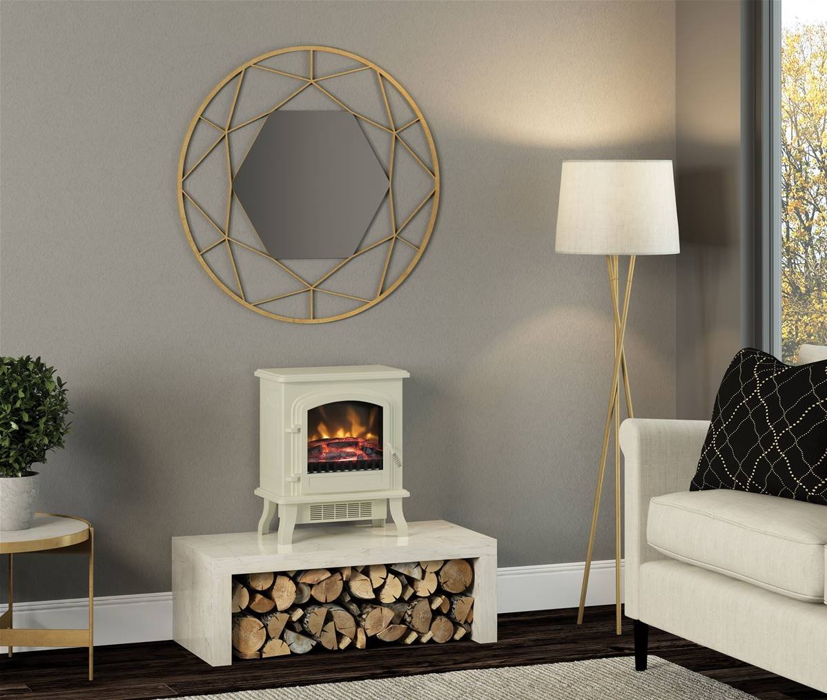 Be Modern Colman Electric Stove in Cream Finish 27529 