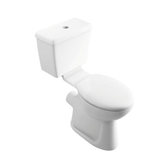 Tucker French Comfort Height Open Back Close Coupled Pan Pack (Pan, 6/4Ltr Push Button Cistern + Soft Close Seat)