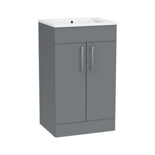 Tucker French Amersham 500mm Floor Standing Two Door Basin Unit Matt Dust Grey
