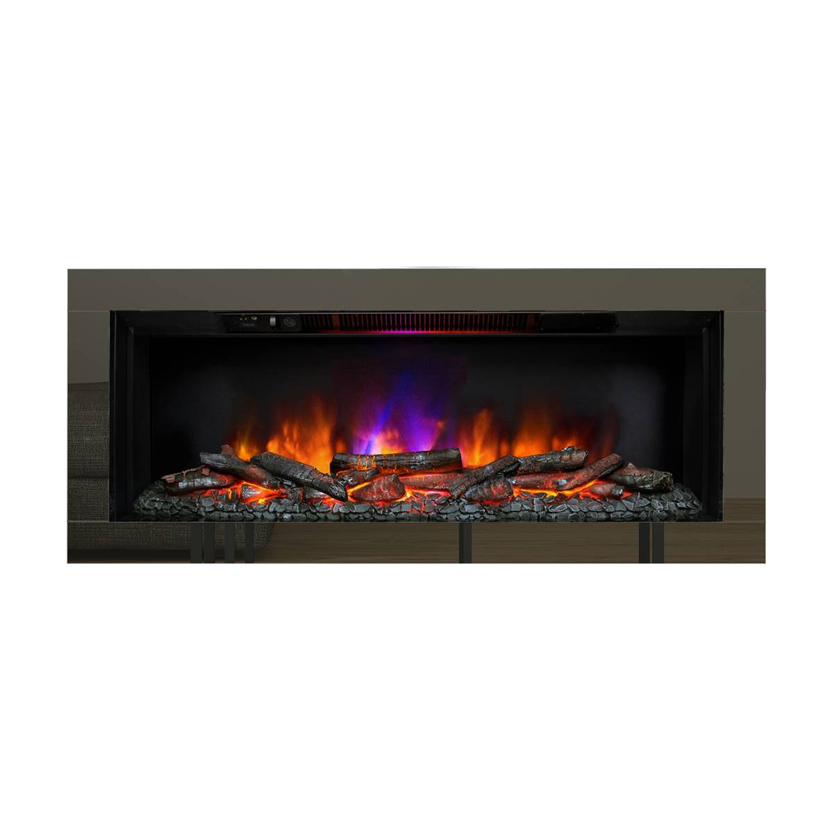 Be Modern FLARE Avella 45" Wall Mounted Inset Electric Fire with 4-Sided Black Nickel Trim 27138 