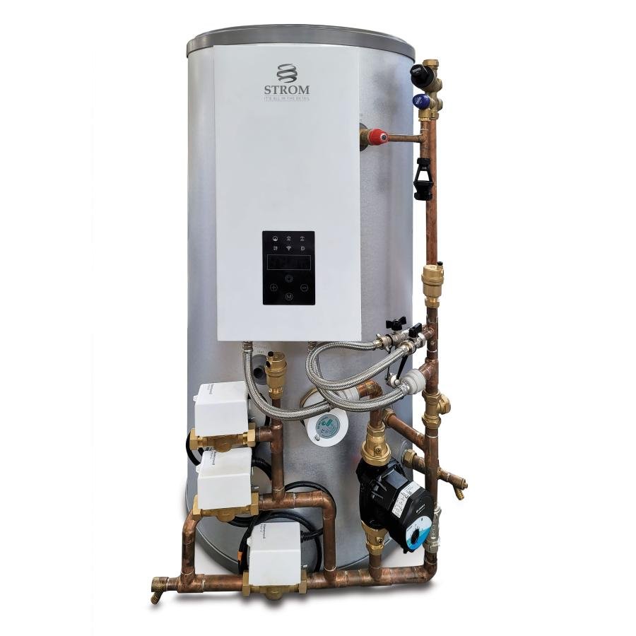 Strom All in One 11Kw Single Phase Heat Only boiler & 200L Preplumbed Indirect Cylinder SBSP11H200PP 