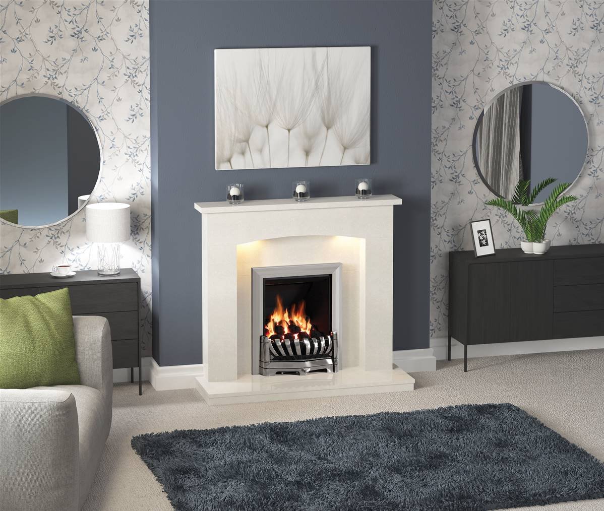 Be Modern 45” Isabelle Surround (surround only) in Manila Micro Marble 007404 