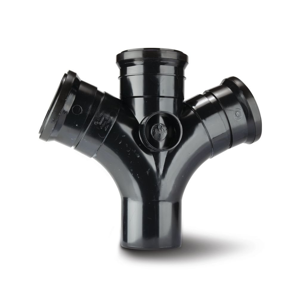Polypipe 110mm 112 Degree Double Branch Black