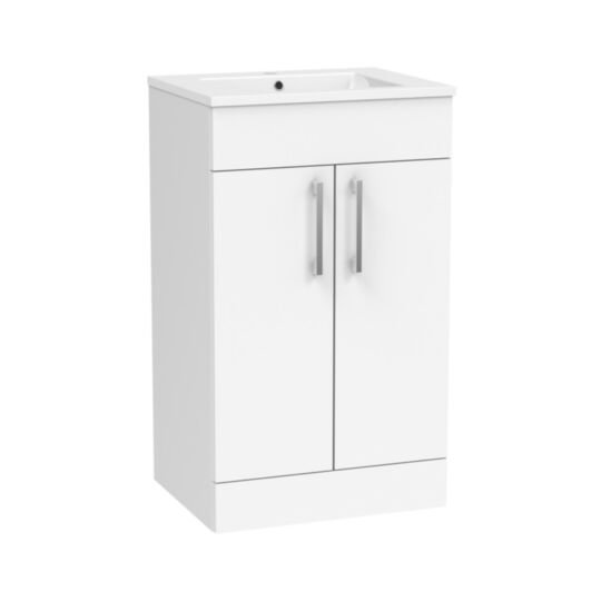 Tucker French Amersham 500mm Floor Standing Two Door Basin Unit Matt White