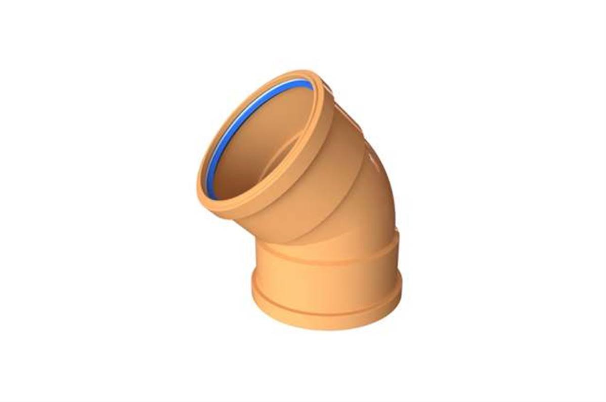 Polypipe Underground Drainage 110mm 45° Bend Double Socket UG403