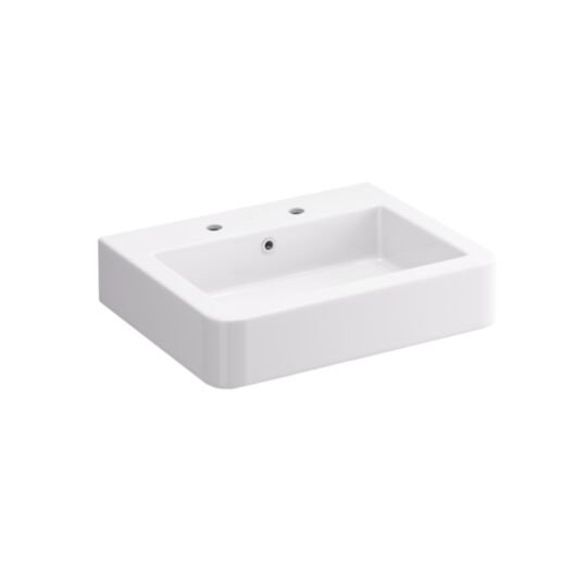 Tucker French Surry Square 530mm Pedestal Basin Two Taphole