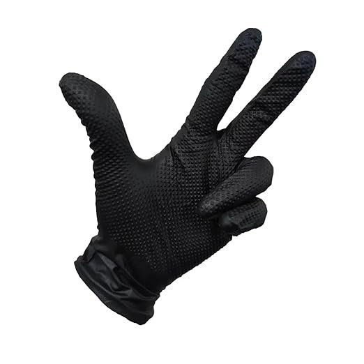 Arctic Hayes 8g Dirty Grippers Diamond Grip Heavy Duty Nitrile Gloves - Box of 50 (Medium Size)