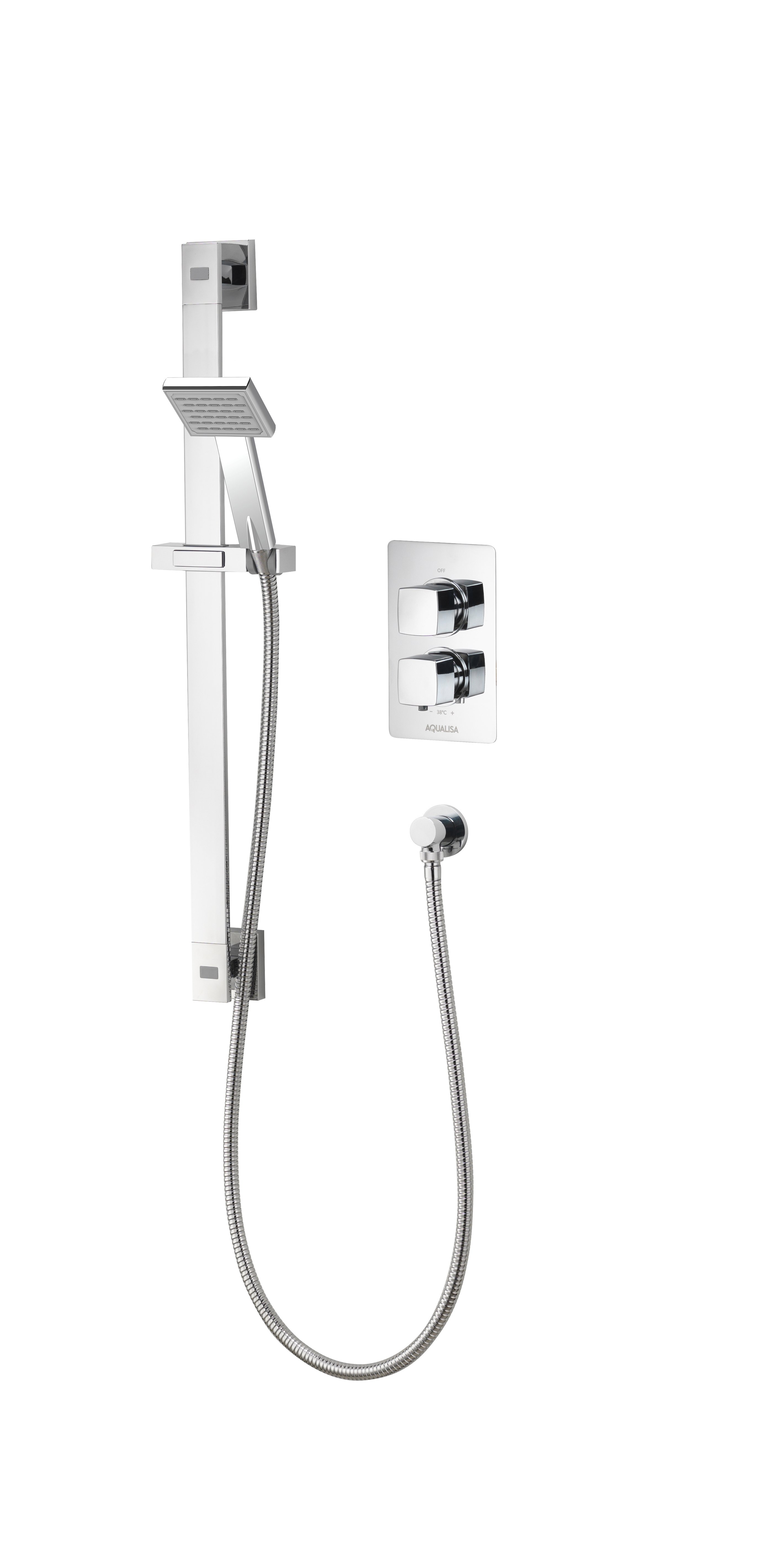 Aqualisa AQ Concealed Thermostatic Mixer Square Dials Adj Kit - CP AQSQDCV1