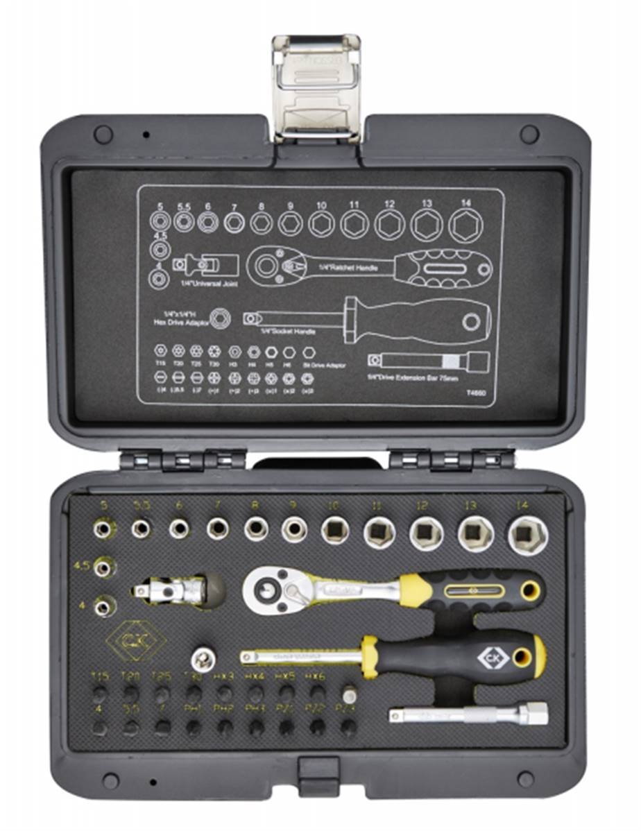C.K Sure Drive 36 Piece Socket Set 1/4" Drive T4660