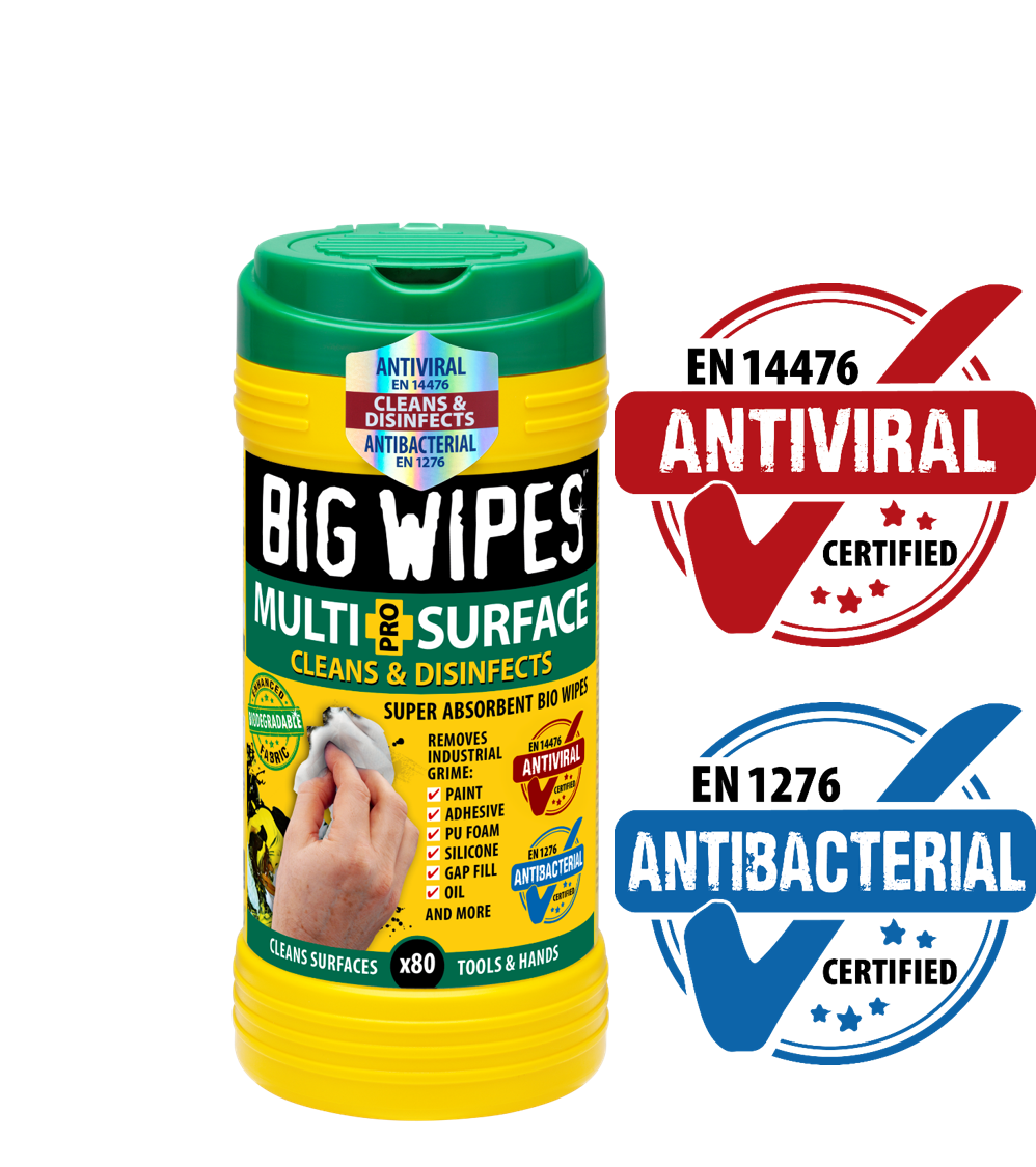 Big Wipes Antiviral Multi-Surface Pro+ (Green Top) 80 Wipes 24400000