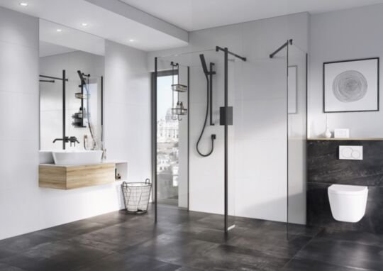 Tucker French 1000mm Glass To Glass Front Wet Room Panel - 8mm (Actual Width 967mm)