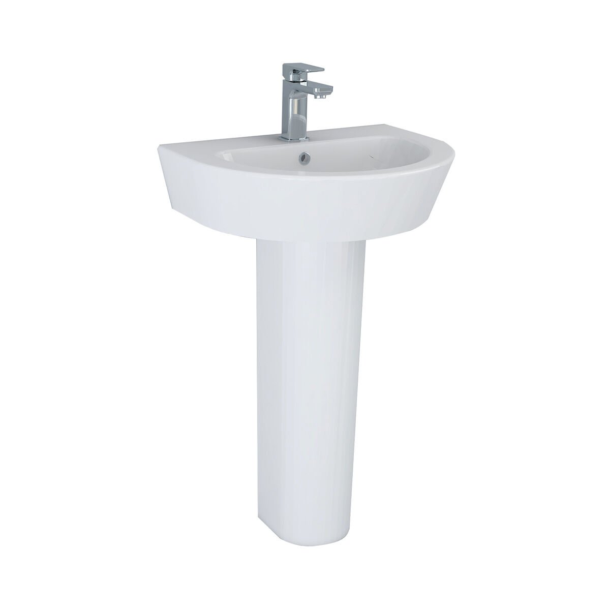Tucker French Wave / Marlowe Round 550mm Pedestal Basin One Taphole