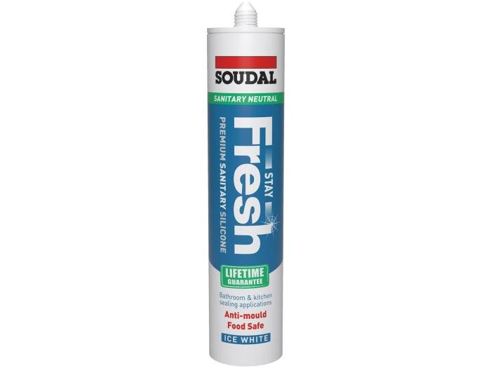 Soudal Stay Fresh Silicone Sealant 300ml Ice White 125788