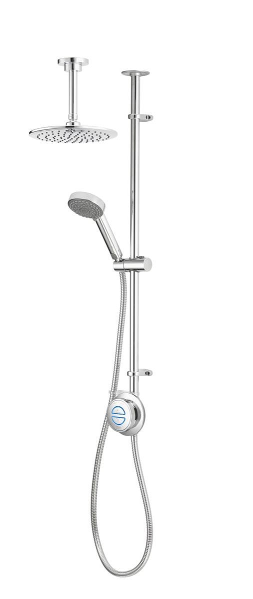 Aqualisa Quartz Classic Diverter Exposed Adj & Fixed Ceiling Head Gravity Pumped QZD.A2.EV.DVFC.20