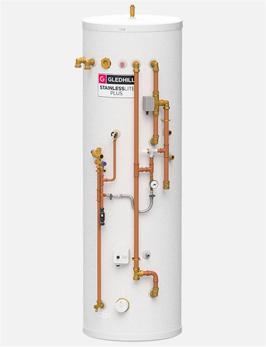 Gledhill StainlessLite Plus 300L DUO Heat Pump Pre Plumbed with Buffer Store PLUHP300DUOPP