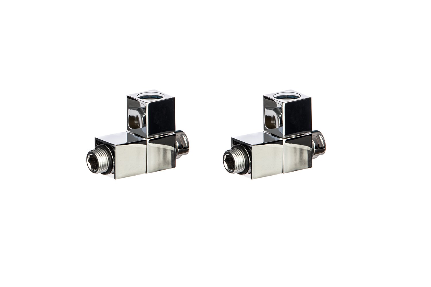 Instinct 15mm Square Radiator Valves Straight (Pair) INST-AL031LC