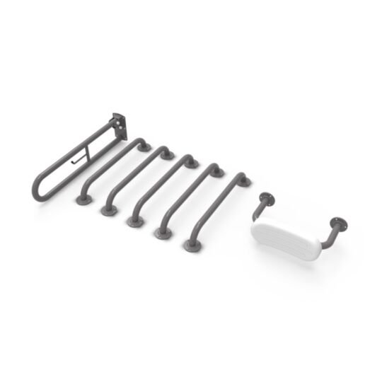 Tucker French Doc M Pack Back Rest + Grab Rail (Exposed Fixings) Grey