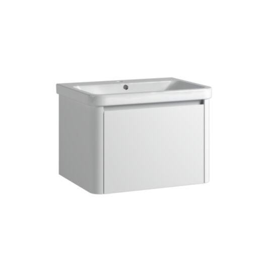 Tucker French Herts 600mm Wall Mounted Single Drawer Basin Unit White