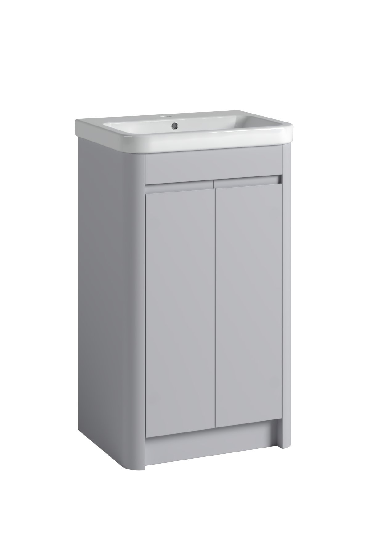 Tucker French Herts 500mm Floor Standing Two Door Basin Unit Light Grey
