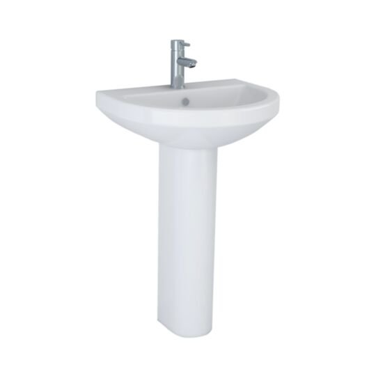 Tucker French 560mm One Taphole Basin (Full Pedestal)