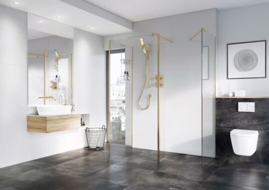 Tucker French 300mm Pivoting Deflector Wet Room Panel - 8mm (Actual Width 343mm)