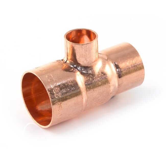 28mm x 15mm x 22mm Reduced Tee End Feed