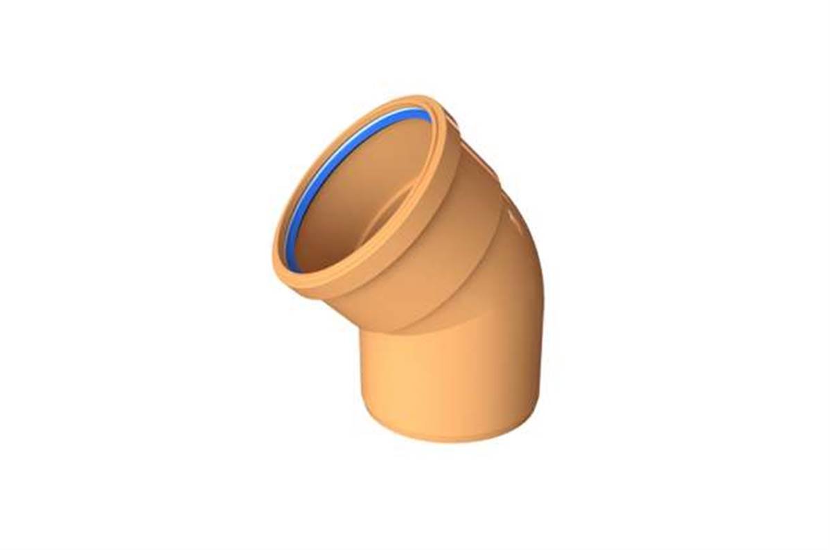 Polypipe Underground Drainage 110mm 45° Bend Single Socket UG404