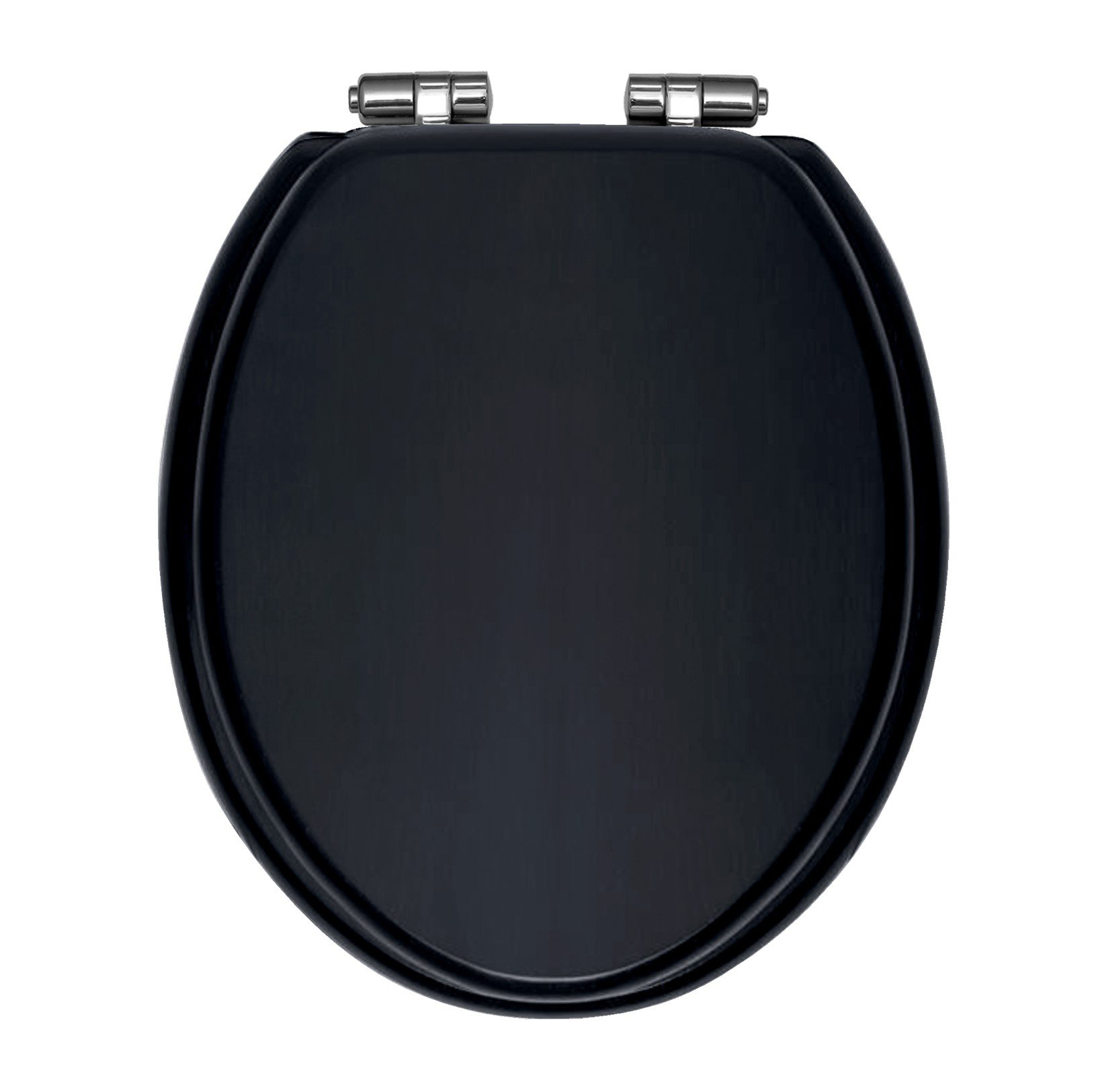 Instinct Soft Close WC Seat & Cover Chrome Hinge Black TSBLA101SC