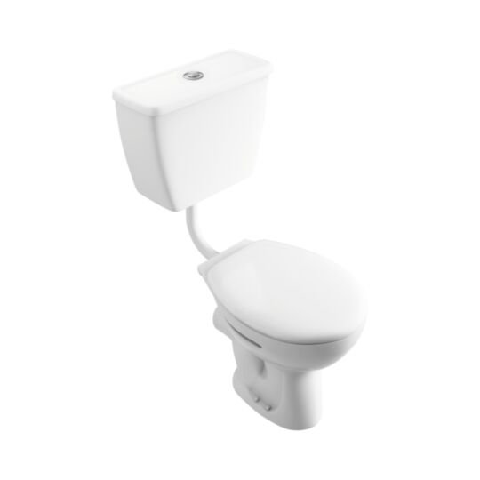 Tucker French Low Level Open Black Close Coupled WC Suite with Soft Close Seat