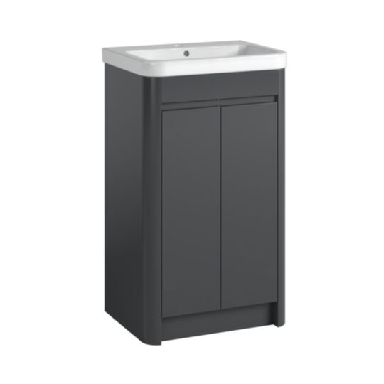 Tucker French Herts 500mm Floor Standing Two Door Basin Unit Anthracite