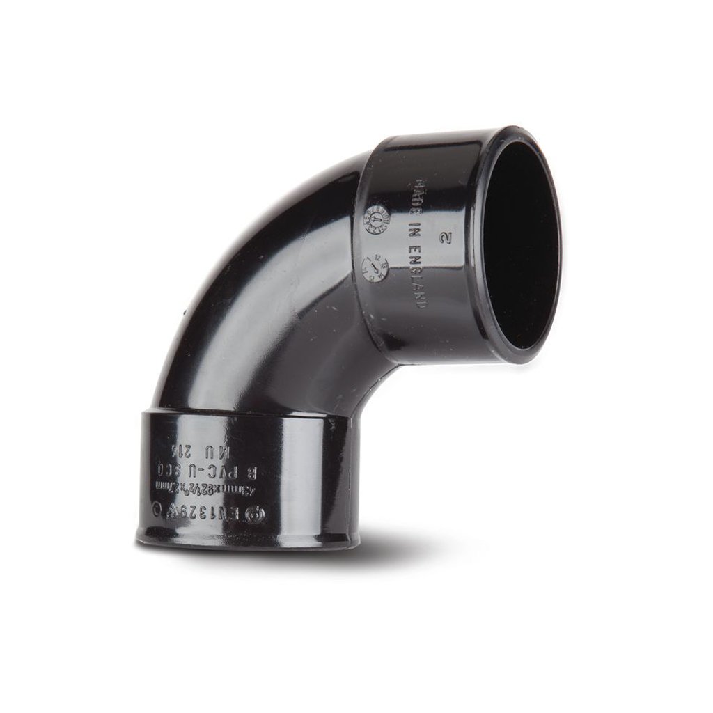 Polypipe 50mm 92.5 Degree Swept Bend Black