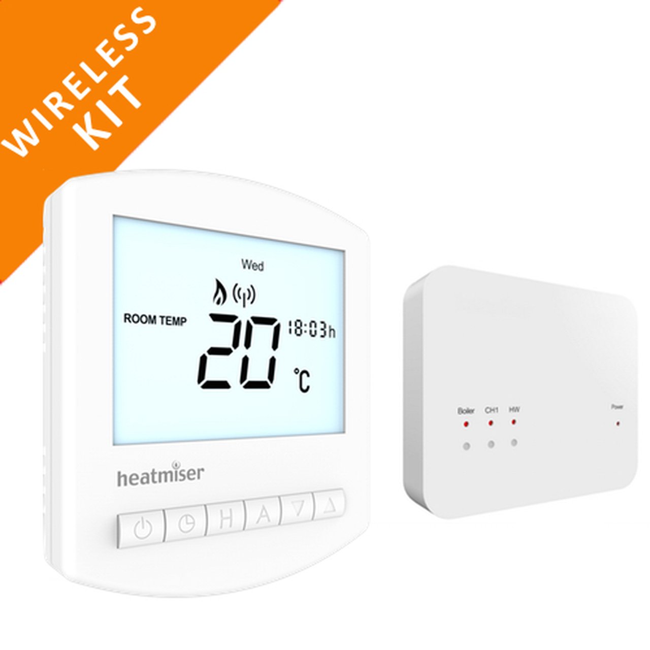 Heatmiser Wireless Thermostat & Receiver SLImlINE-RF KIT