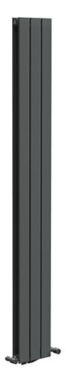 Tucker French 1800 x 224mm Double Panel Anthracite Vertical Radiator (Heating Only)