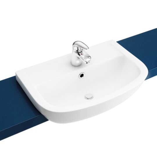 Tucker French Geo Sqound 550mm Semi Recessed One Taphole Basin