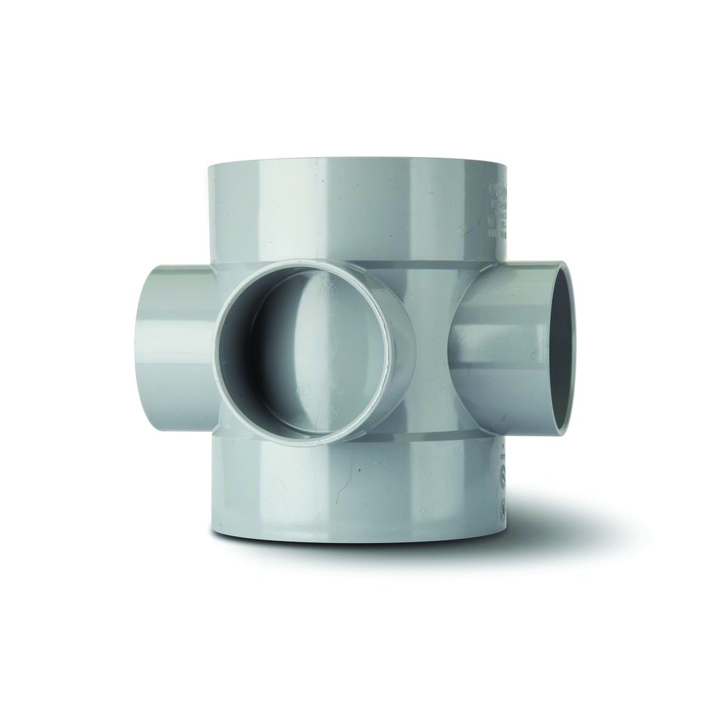 Polypipe 110mm Short Boss Pipe Double Solvent Socket Grey