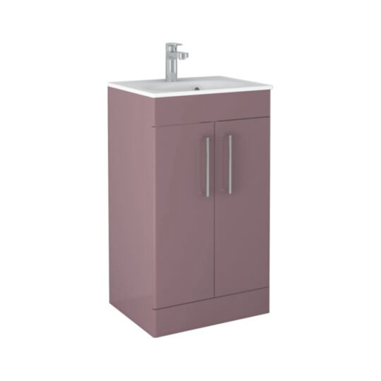 Tucker French Bucks 500mm Floor Standing Two Door Basin Unit Matt Plum
