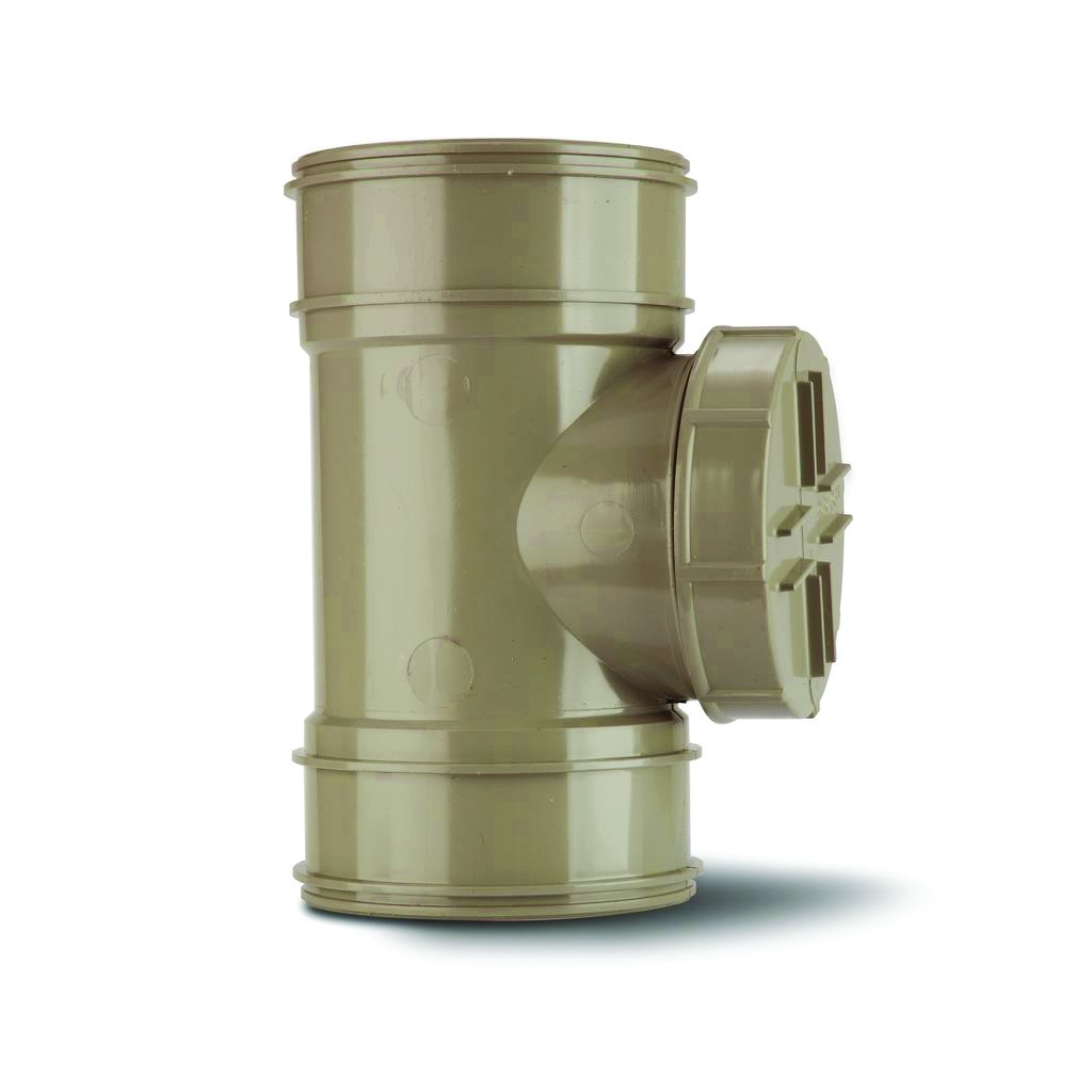 Polypipe 110mm Short Access Pipe Double Socket Grey