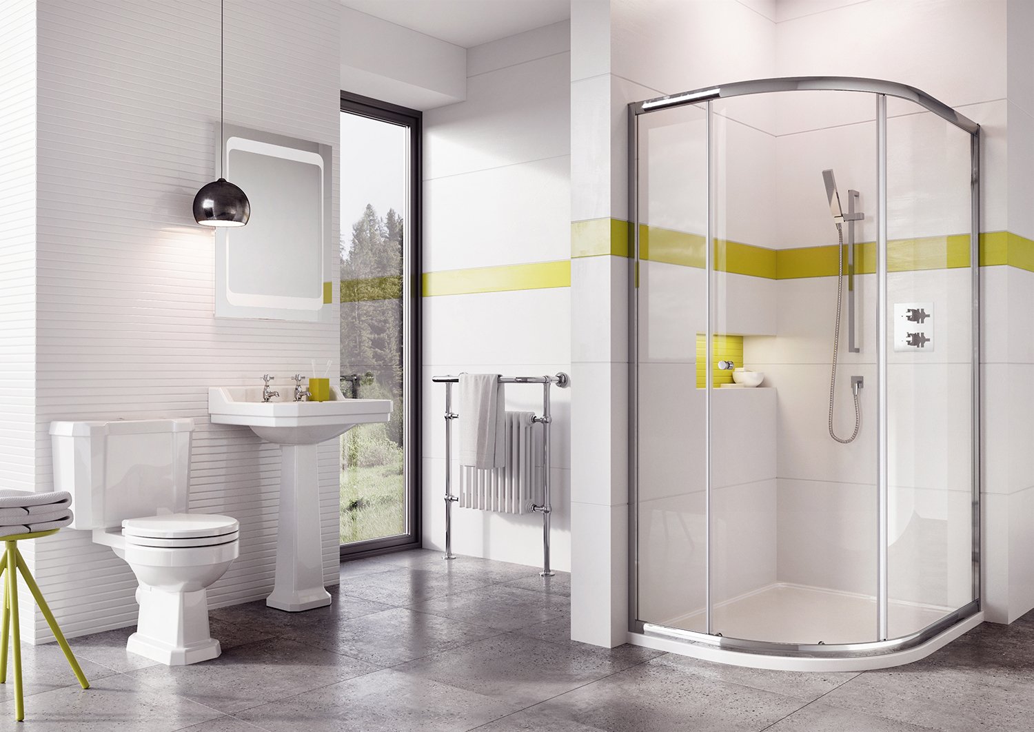Instinct 6 Single Door Offset Quadrant Enclosure 900x800mm V2INSQ98CS