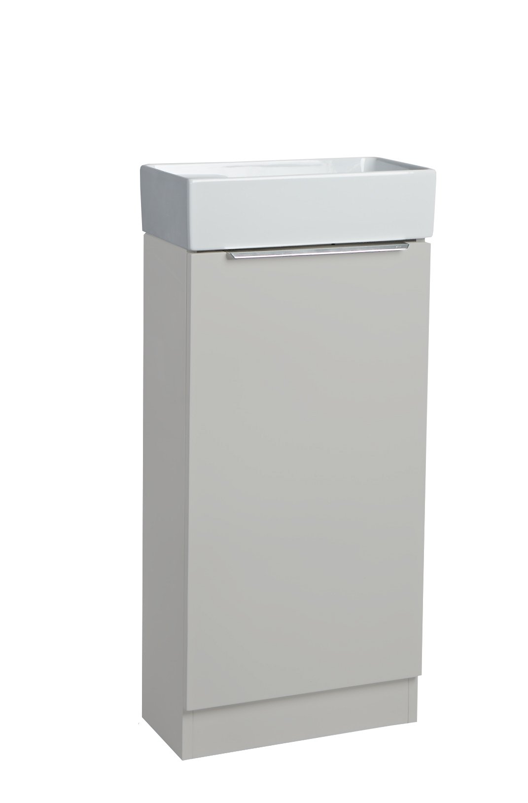 Tucker French Amersham 400mm Floor Standing Single Door Cloakroom Basin Unit Light Grey