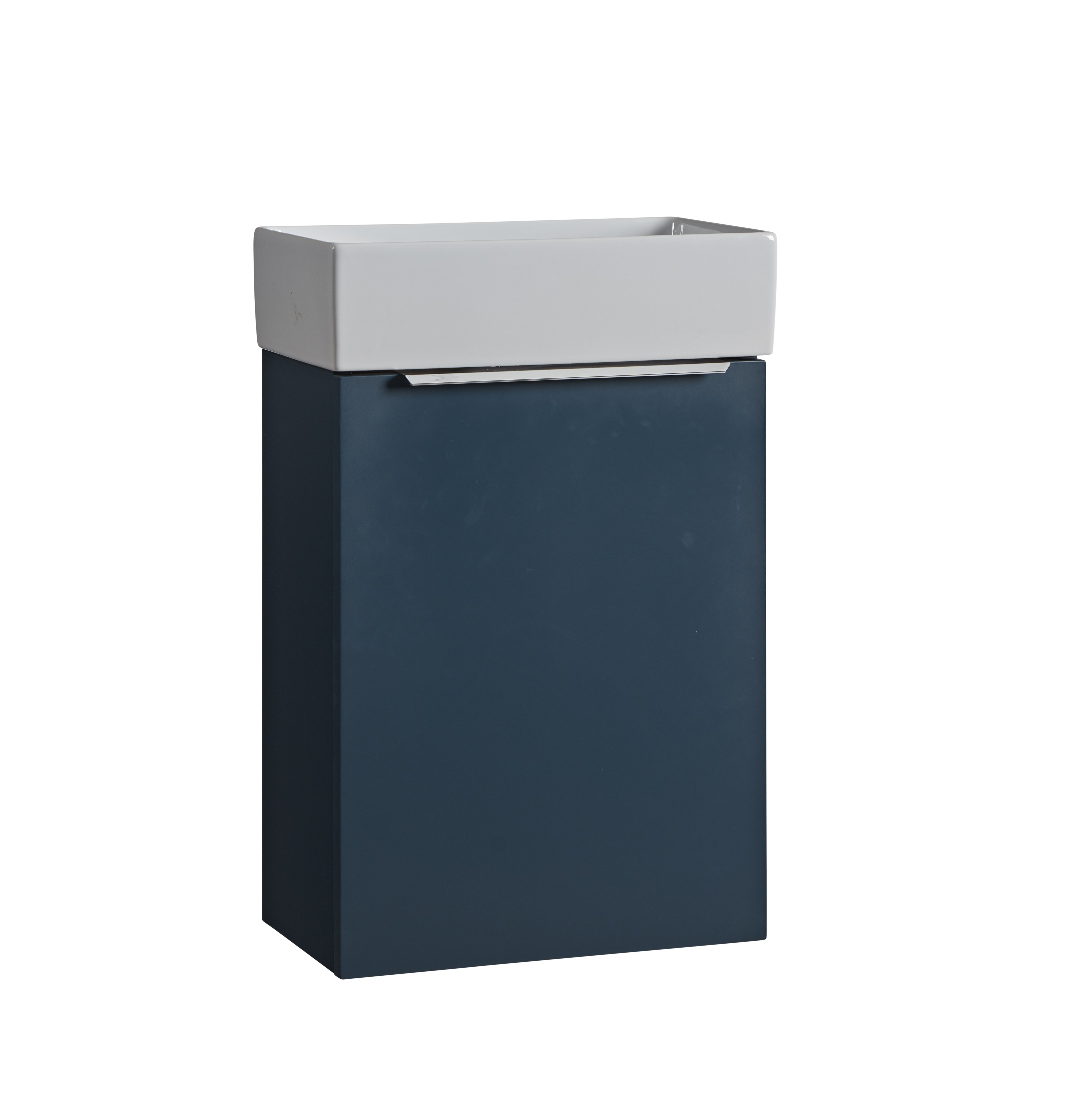 Tucker French Amersham 400mm Wall Mounted Single Door Cloakroom Basin Unit Dark Blue