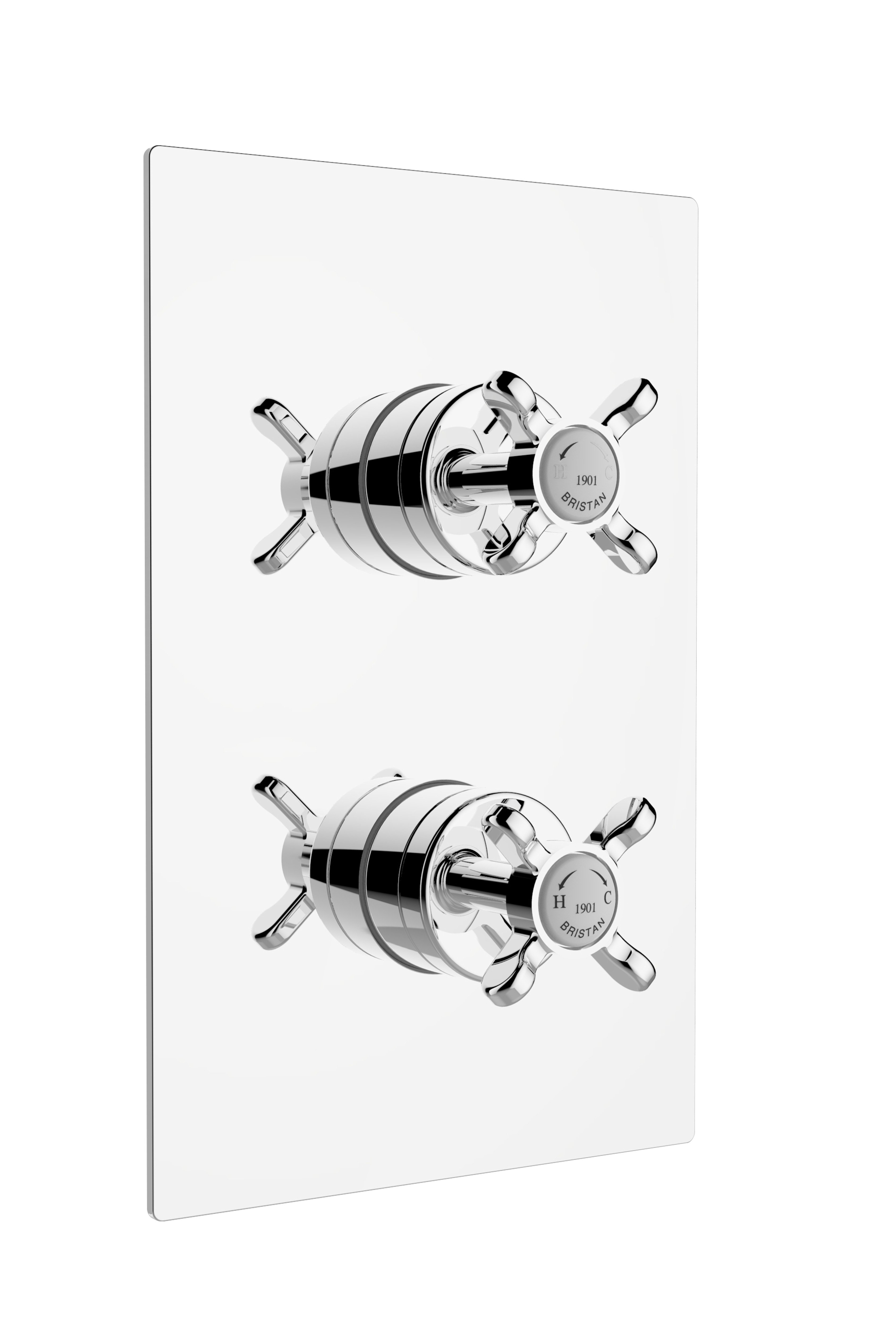 Bristan 1901 Recessed Thermostatic Dual Control Chrome Shower Valve Chrome