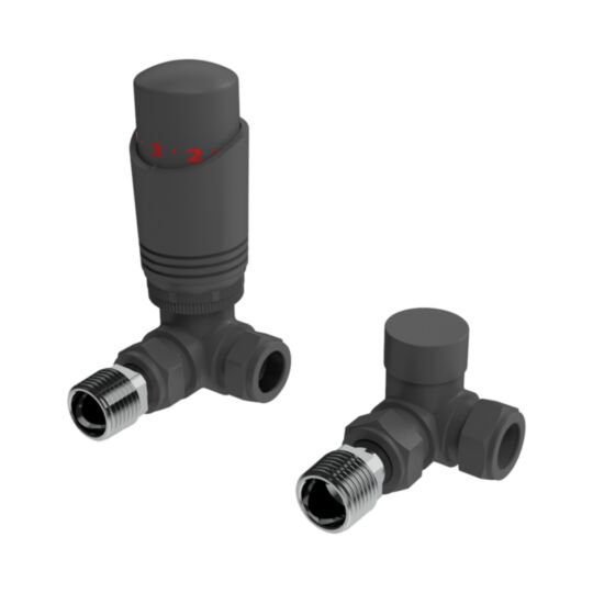 Instinct Modern Thermostatic Corner Radiator Valves ½" x 15mm INCNT024-AT