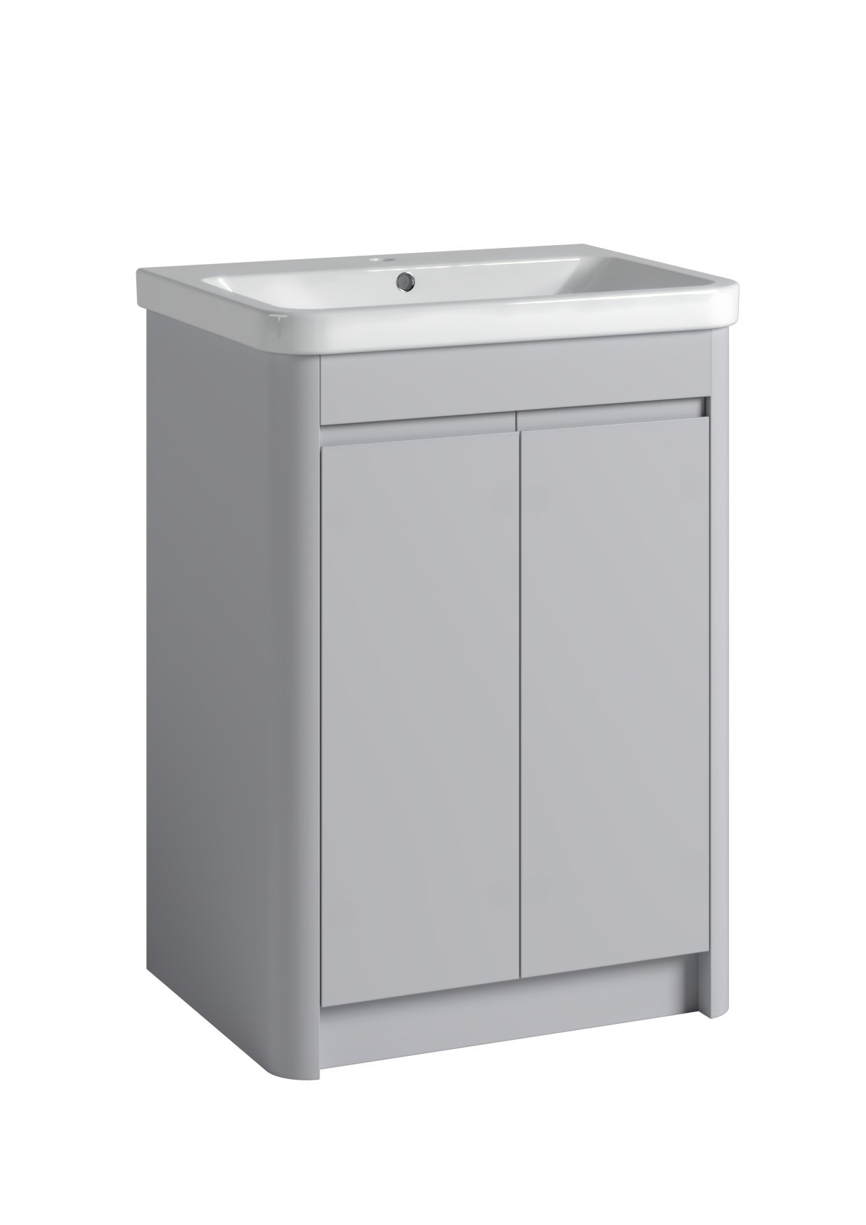 Tucker French Herts 600mm Floor Standing Two Door Basin Unit Light Grey