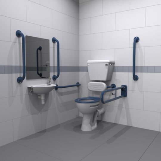 Tucker French Dark Blue Low Level DOC M Pack, 2 Tap Hole Basin DM215K/DB