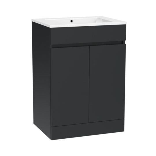 Tucker French Amersham 600mm Floor Standing Two Door Basin Unit Matt Graphite
